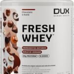 Fresh Whey Protein - Chocolate e Avelã 450g - 20g de Proteínas por Porção - Suplementos Naturais, Suplementação Treino Academia, Ganho Muscular Hipertrofia - DUX HUMAN HEALTH