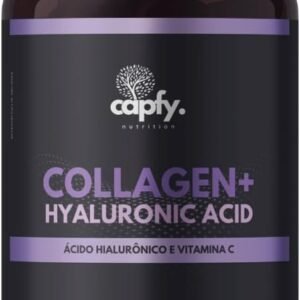 Colágeno Hidrolisado + Ácido Hialurônico + Vitamina C 60 Cápsulas 550mg Premium Capfy. Nutrition para Cabelo Beleza da Pele Unha e Articulações